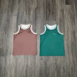Little Wedgies Kids' Skater Tank Tops- Brown and Green